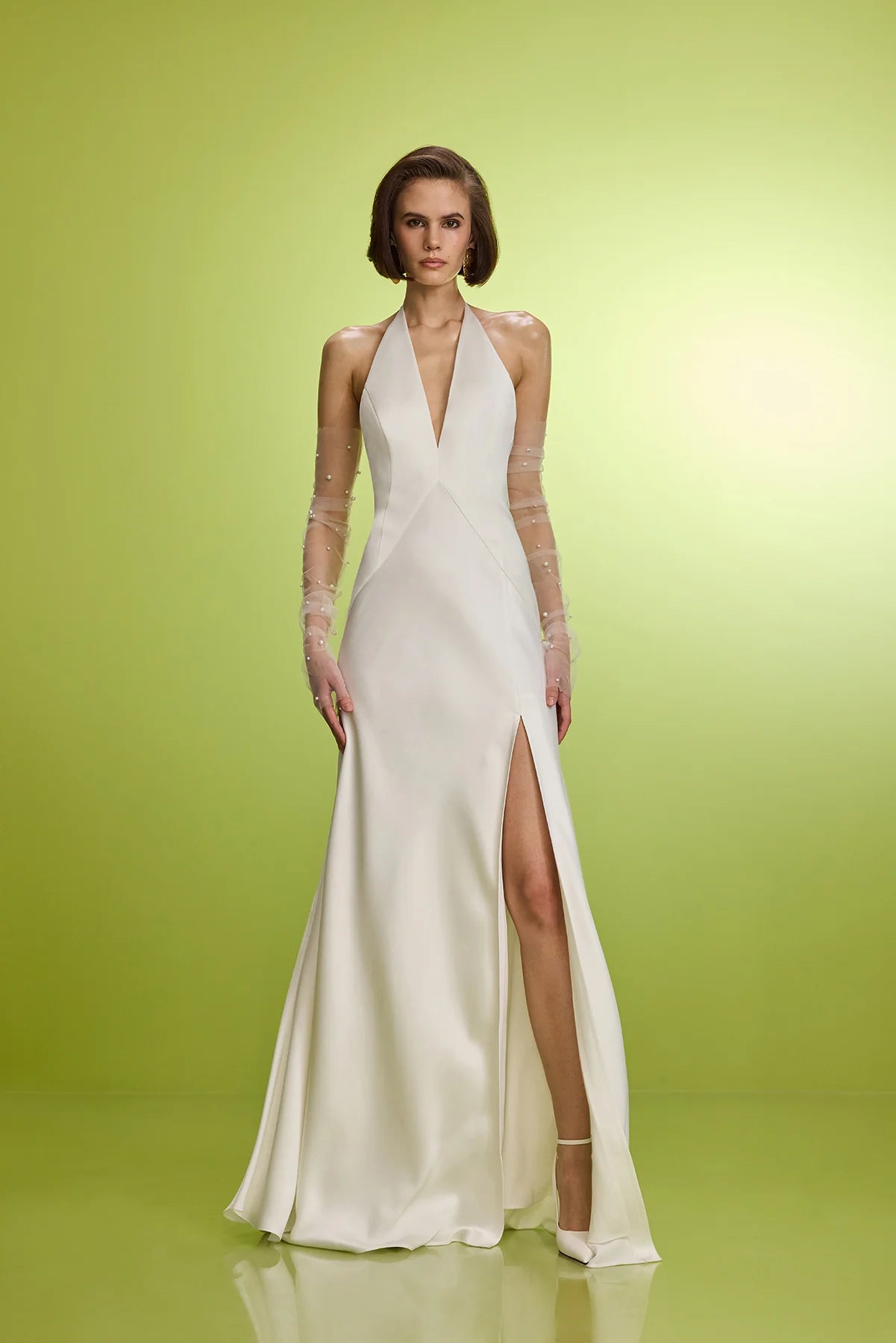 V-Neck Maxi Dress- Ecru