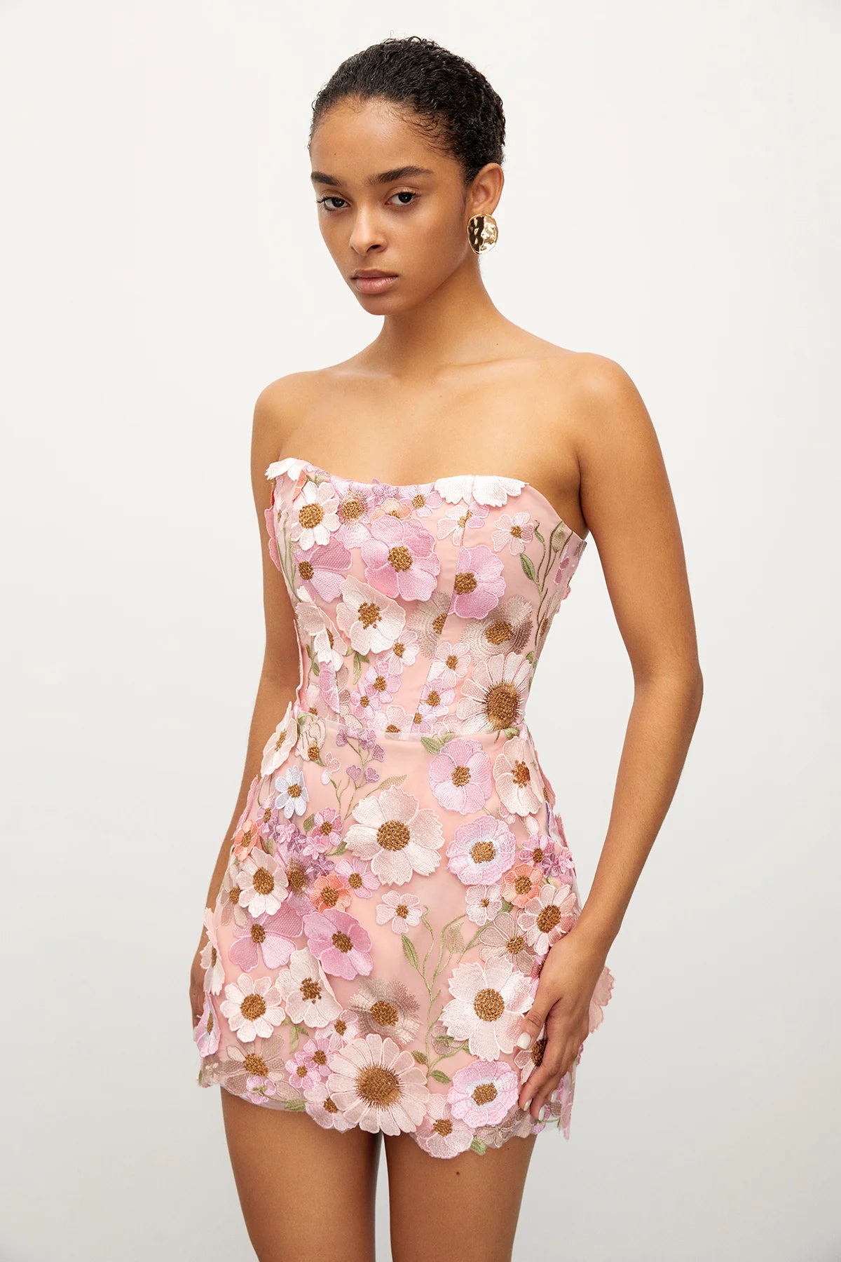 Strapless Appliqud Tulle-trimmed Mini Dress Pinyor Strapless Appliqud Tulle-trimmed Mini Dress Pinyor