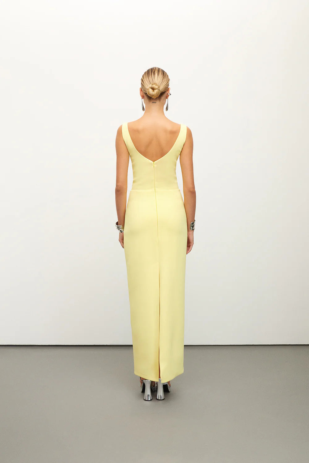 Yellow Maxi Crepe Dress