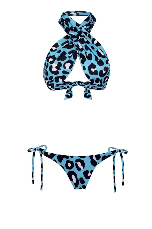 Blue Leo Bikini Set