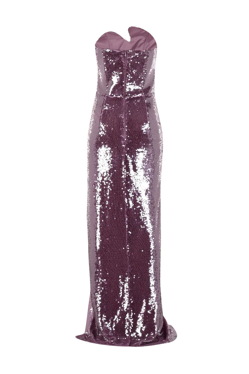 Asymmetric Neckline Sequined Maxi Dress - Pink