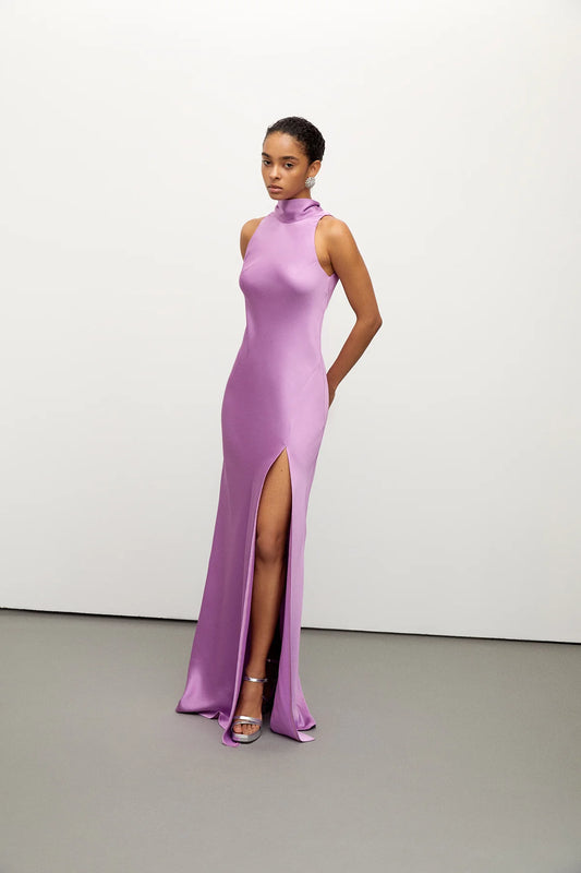 Halter Neck Maxi Dress- Lilac