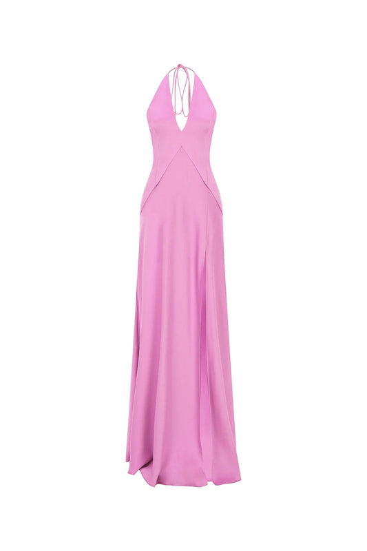 V-Neck Maxi Dress- Light Pink