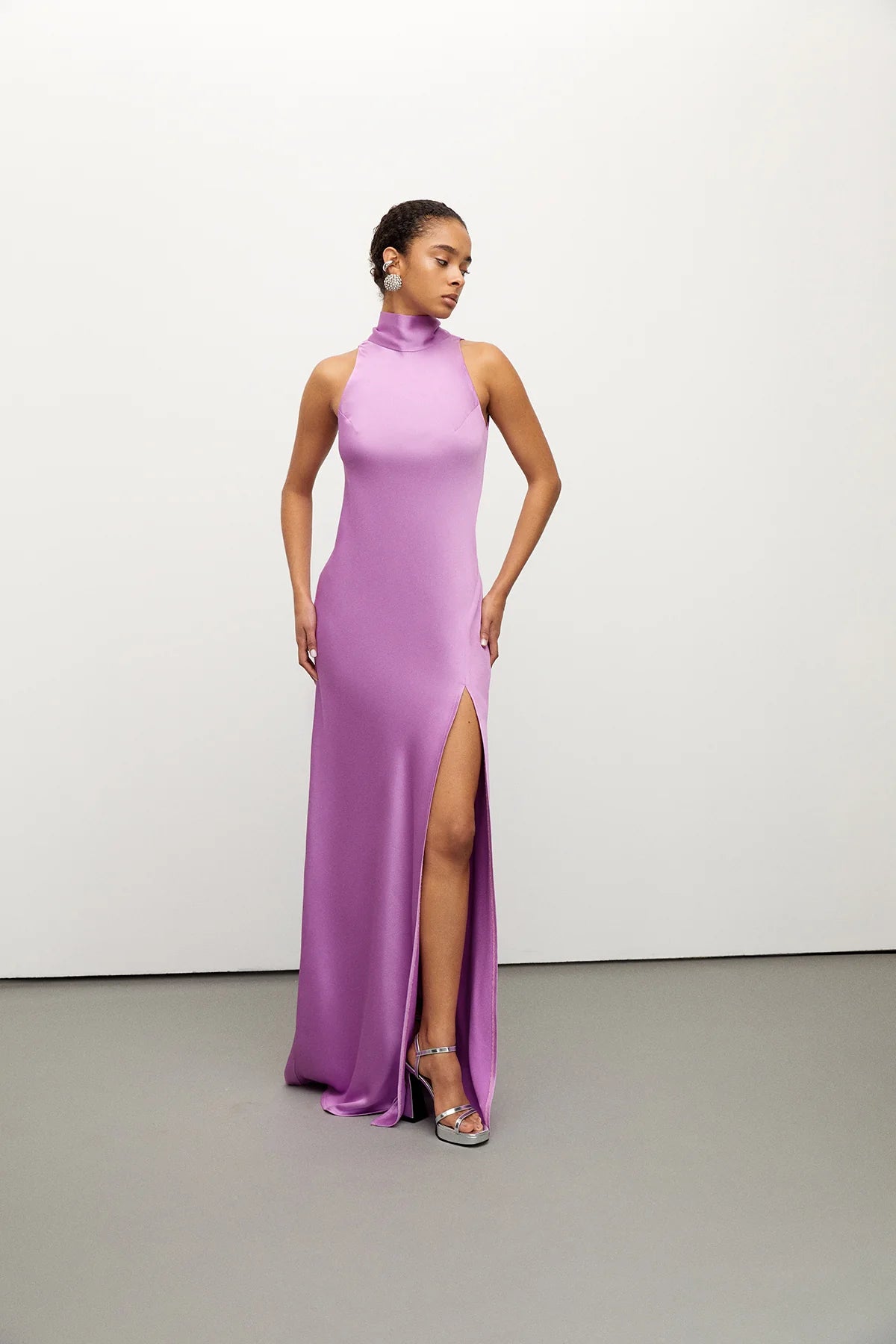 Halter Neck Maxi Dress- Lilac