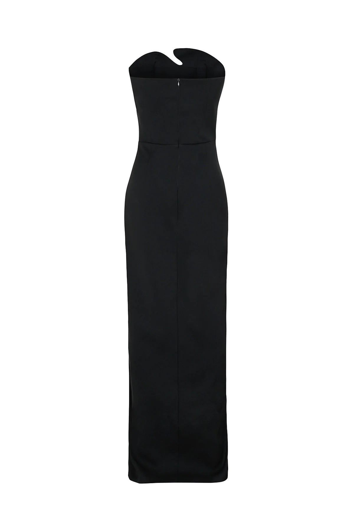 Asymmetric Neckline Crepe Maxi Dress