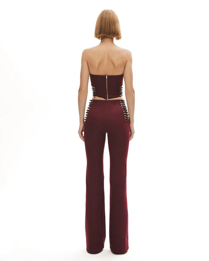 Power Trip Top In Burgundy