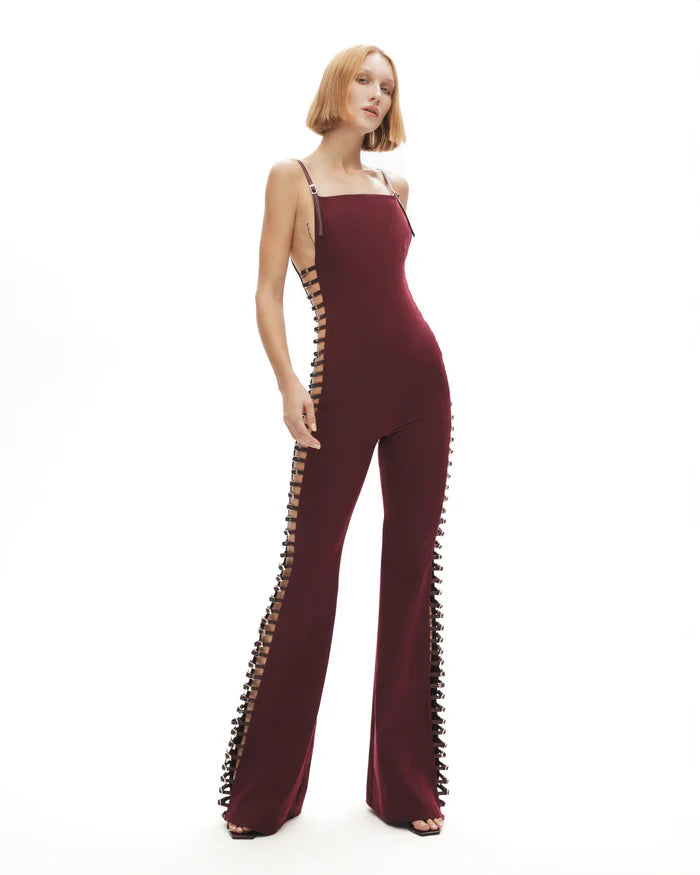 Provocatrix Jumpsuit In Burgundy