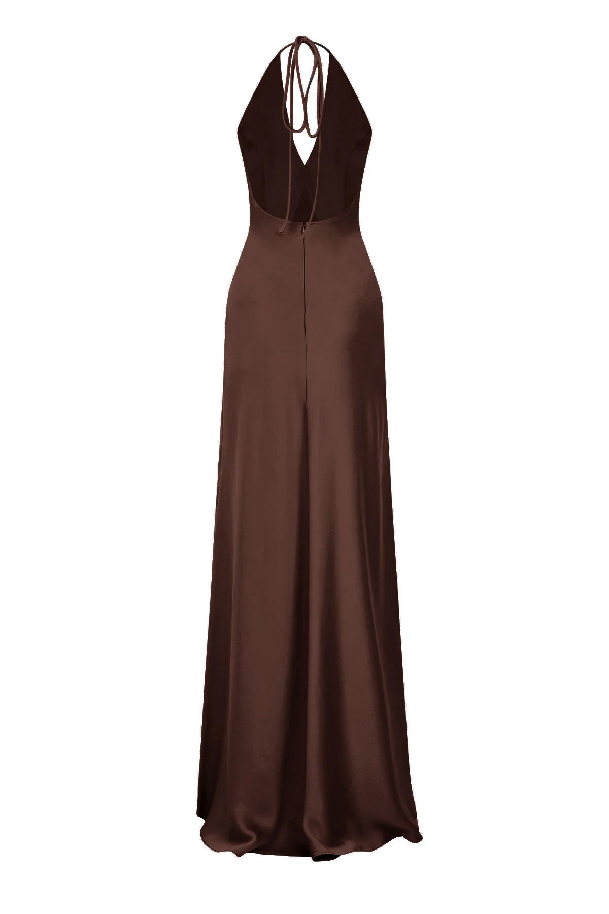 V-Neck Brown Maxi Dress