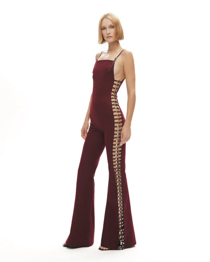 Provocatrix Jumpsuit In Burgundy