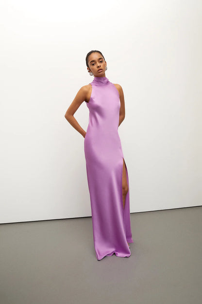 Halter Neck Maxi Dress- Lilac