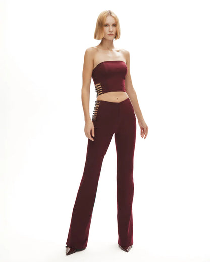 Power Trip Top In Burgundy