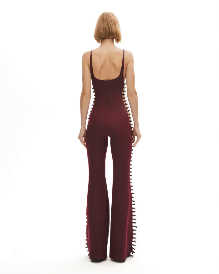 Provocatrix Jumpsuit In Burgundy