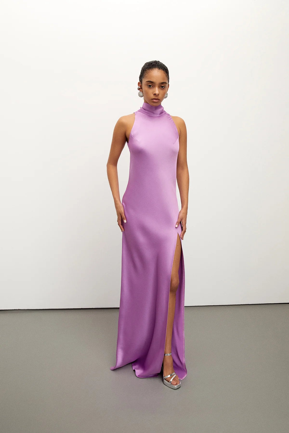 Halter Neck Maxi Dress- Lilac