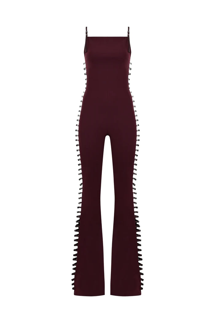 Provocatrix Jumpsuit In Burgundy