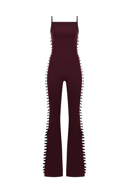 Provocatrix Jumpsuit In Burgundy