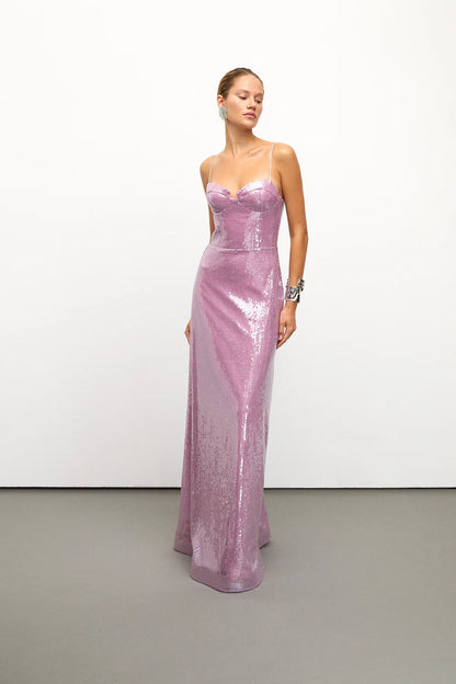 Sequined Pink Gown