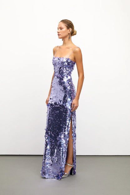 Lilac Sequined Maxi Dress